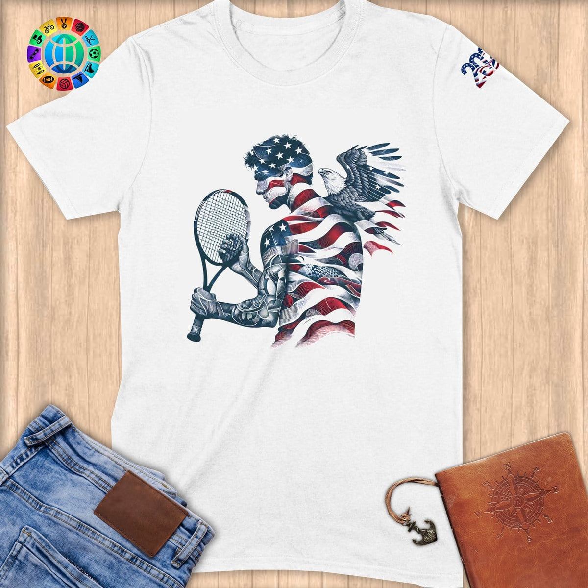 Physical Item S / White Tennis Spirit~Limited Edition 2024 "USA Excellence" ~ Softstyle T-Shirt