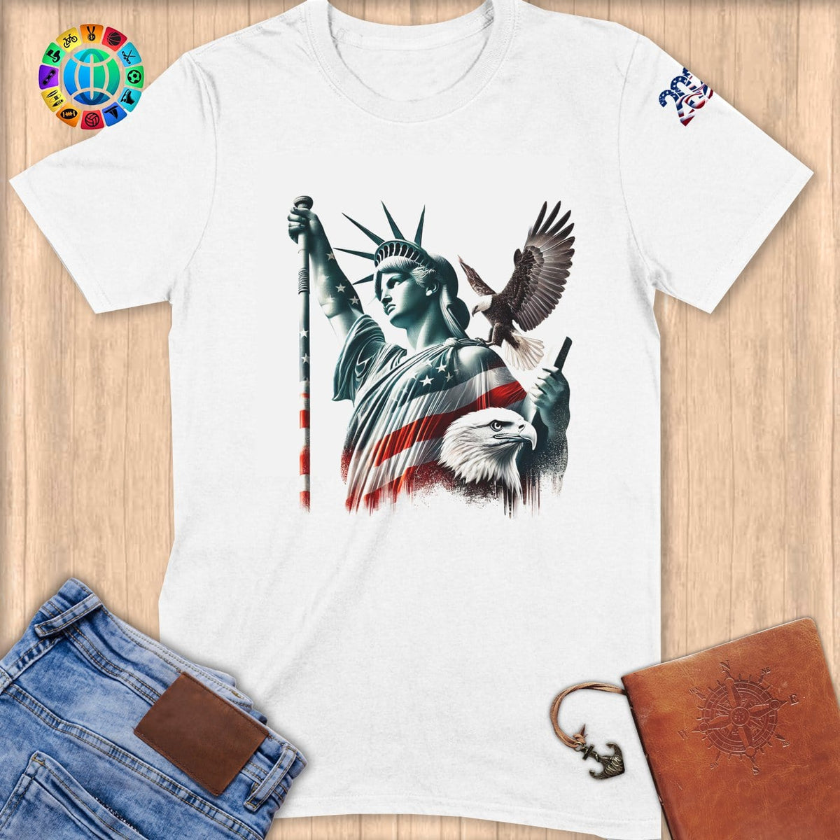 Physical Item S / White Vaulted Liberty~Limited Edition 2024 "USA Excellence" ~ Softstyle T-Shirt