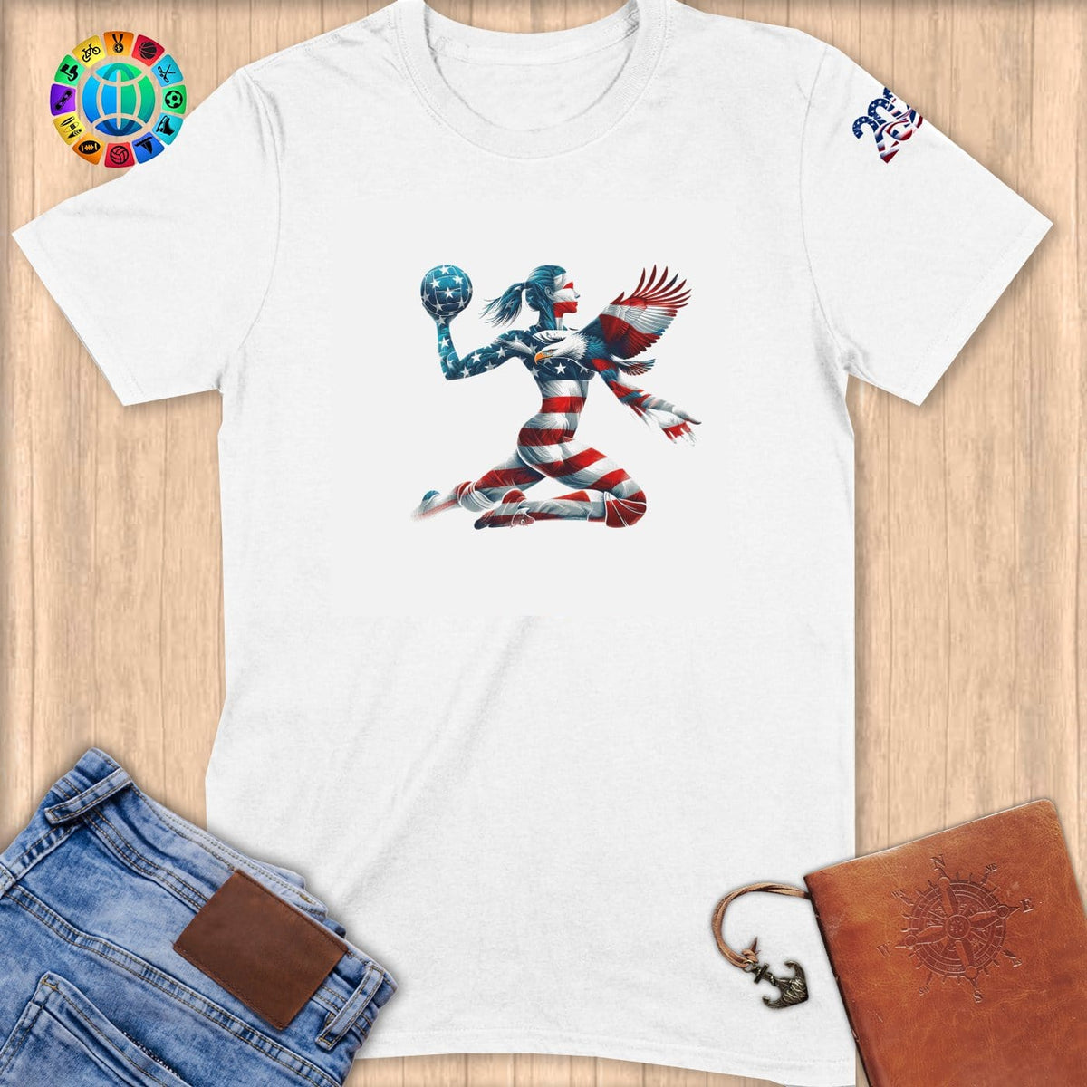 Physical Item S / White Vibrant Patriotism Volley~Limited Edition 2024 "USA Excellence" ~ Softstyle T-Shirt