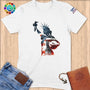 Physical Item S / White Volleyball Statue of Liberty ~ Limited Edition 2024 "USA Excellence" ~ Softstyle T-Shirt