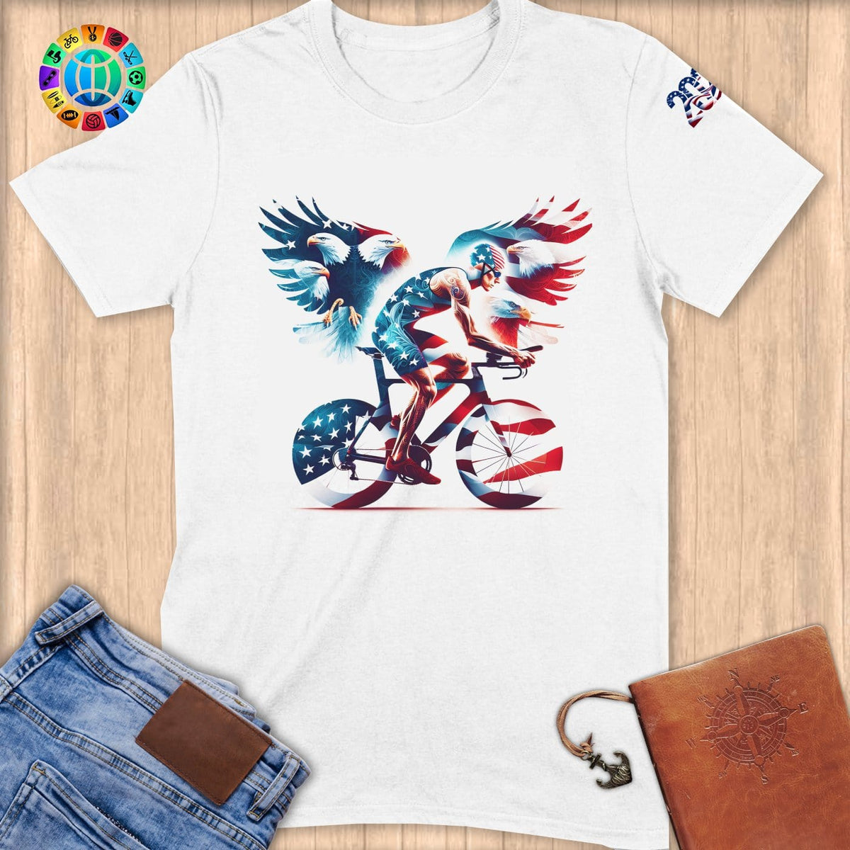 Physical Item S / White Winged Wheels~Limited Edition 2024 "USA Excellence" ~ Softstyle T-Shirt