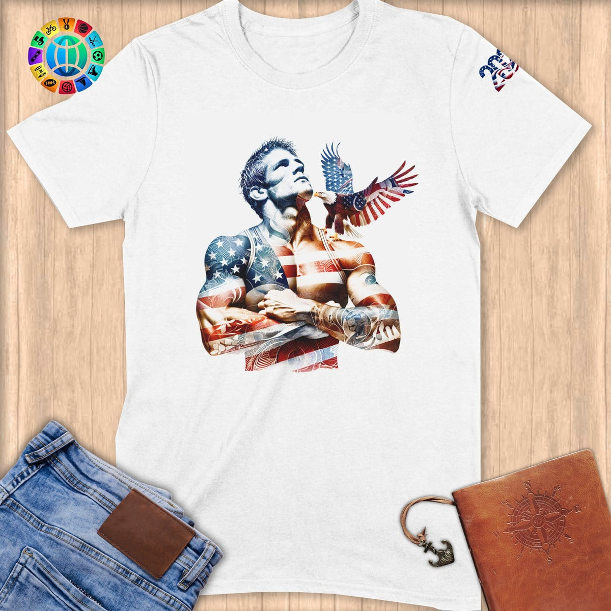 Physical Item S / White Wrestler Dreams~Limited Edition 2024 "USA Excellence" ~ Softstyle T-Shirt